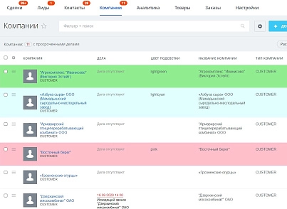 Подсветка карточек CRM (lion.backlighter) - solution for Bitrix