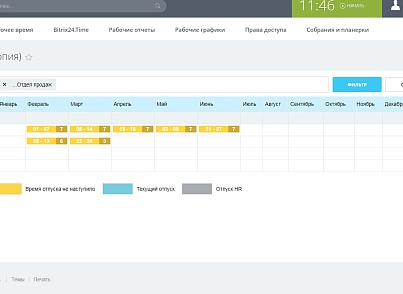 График отпусков (askaron.vacationchartsimple) - solution for Bitrix