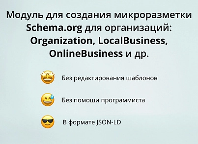 Module for creating micro-markup Schema.org/Organization on a site on CMS 1C-Bitrix (inraise.organization) - solution for Bitrix